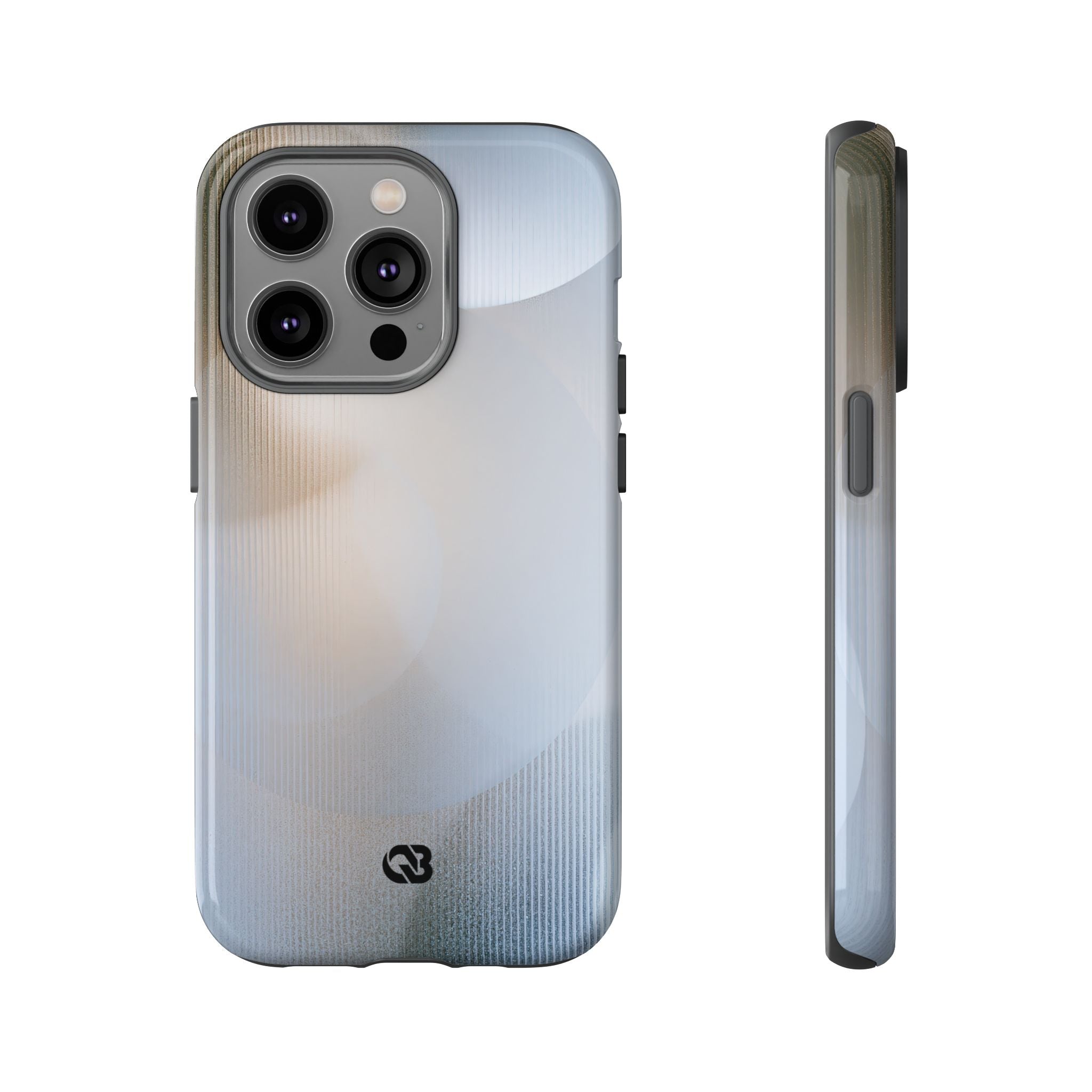 White Tough Phone Case for iPhone - Frosted Ribbed Sphere