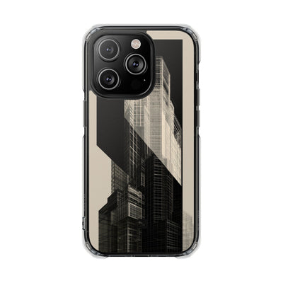 Beige Impact MagSafe Phone Case for iPhone - Monolith Urban Grid