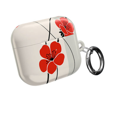 Scarlet Bloom Minimal · Hard Case for AirPods & AirPods Pro · Red