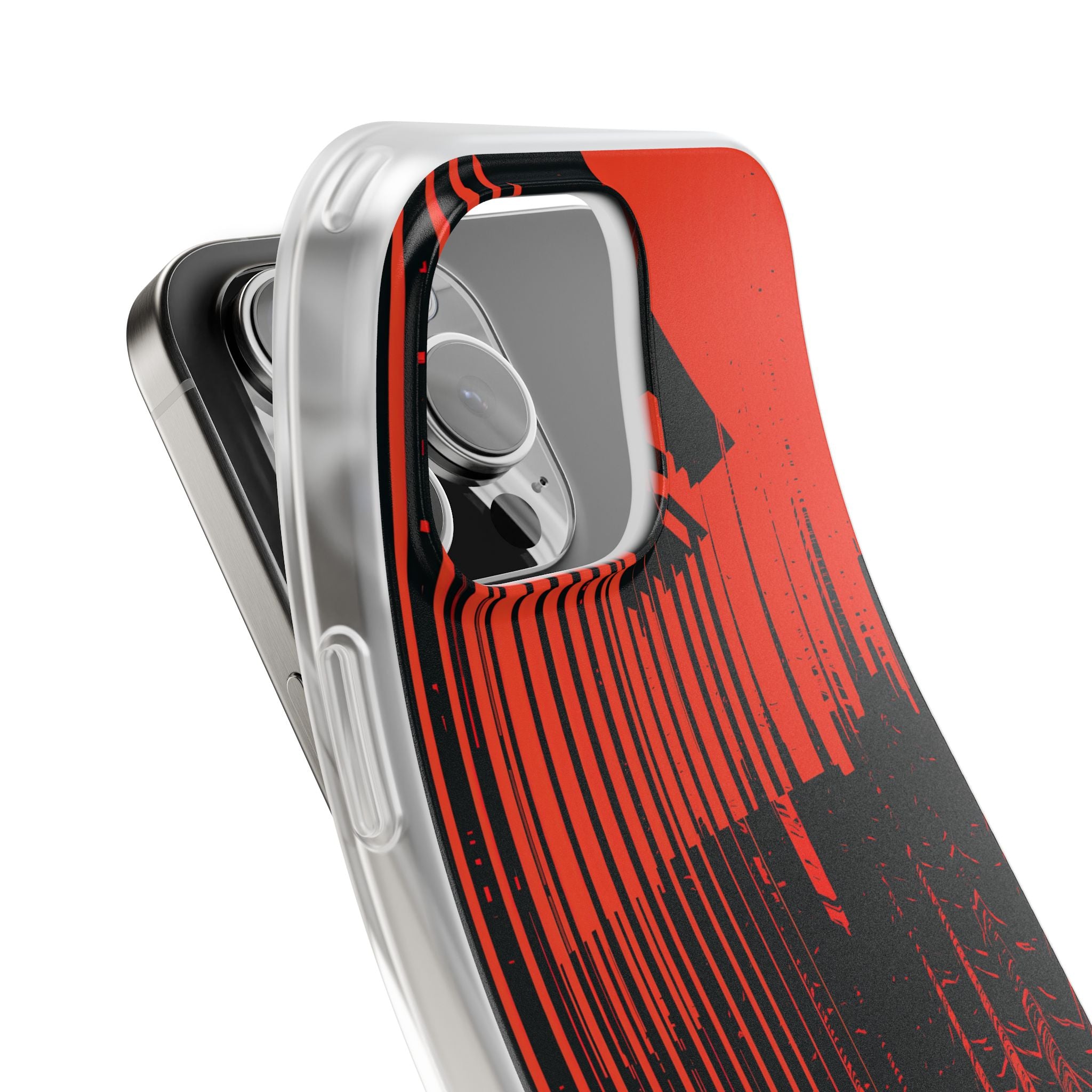 Red Lite Phone Case for iPhone - Crimson Brutalist Distortion
