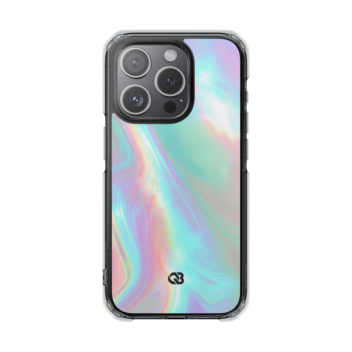 Prismatic Liquid Light · Clear Impact Magnetic Phone Case for iPhone · Teal