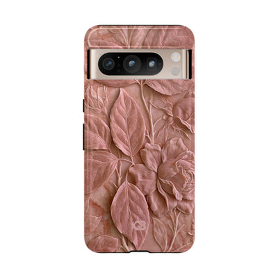 Blush Rose Relief · Tough Phone Case for Pixel ·  Pink