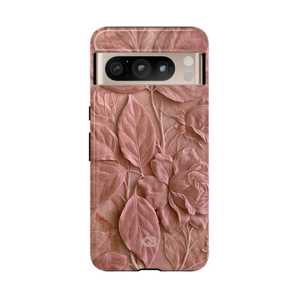 Blush Rose Relief · Tough Phone Case for Pixel ·  Pink