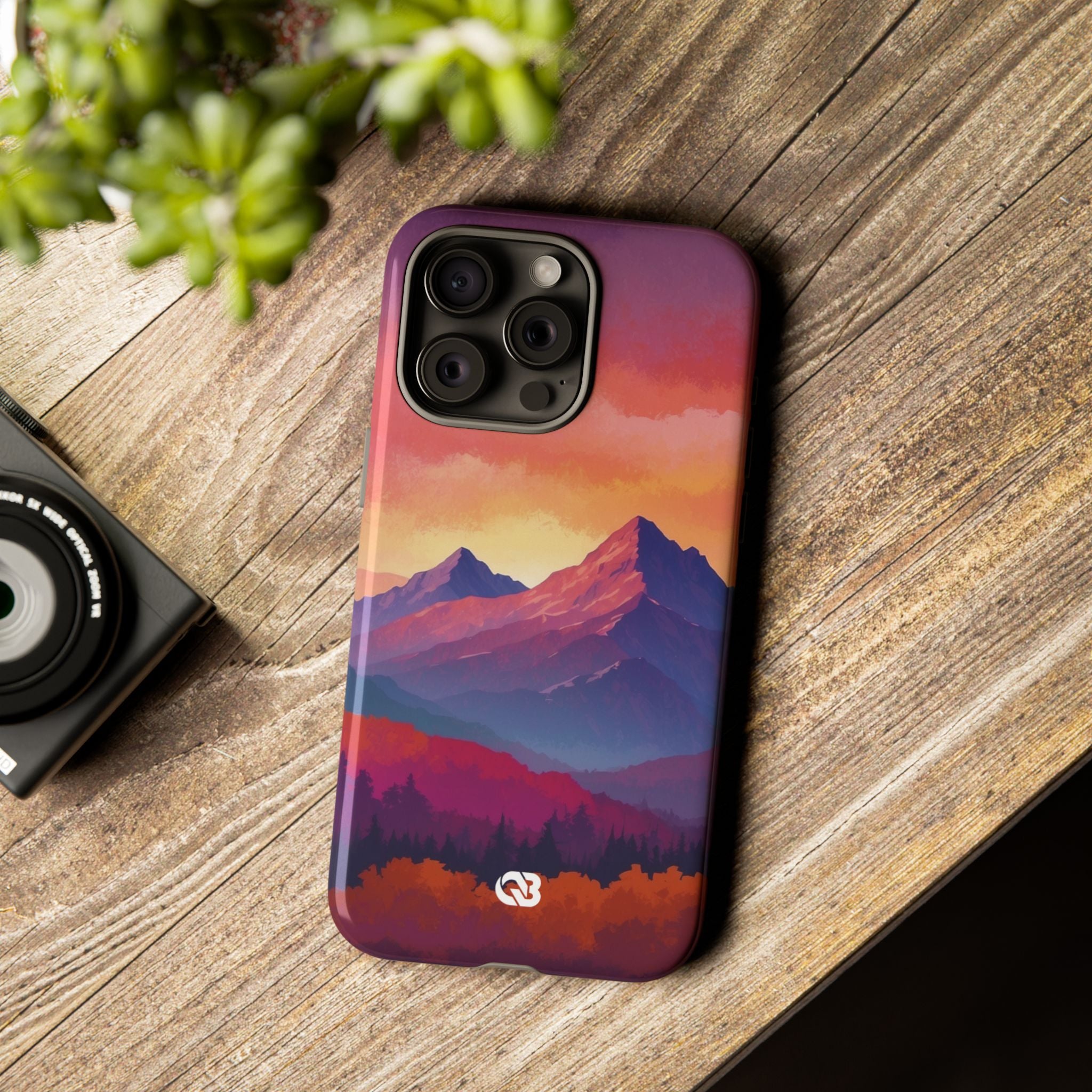 Crimson Mountain Dusk · Tough Phone Case for iPhone