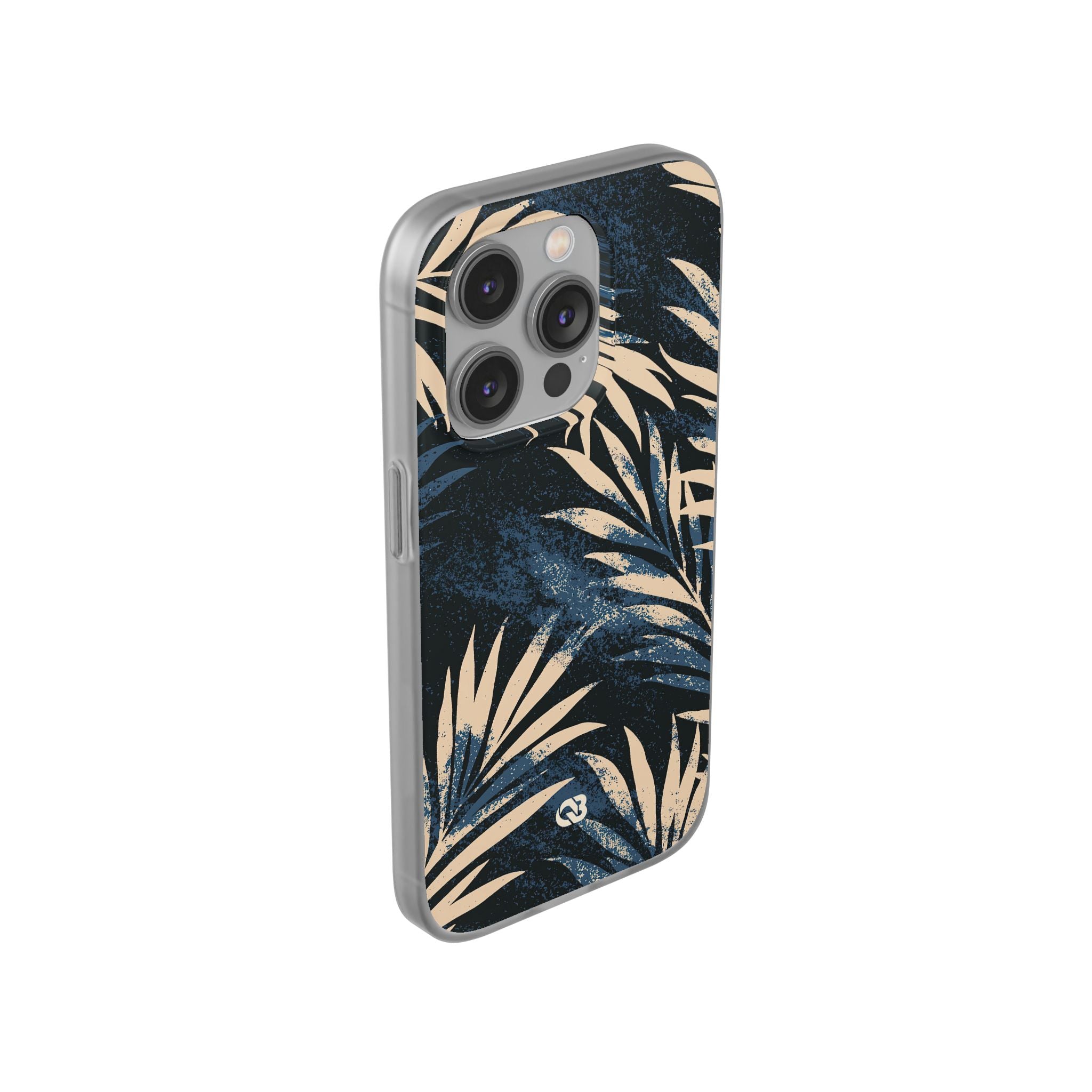 Blue Lite Phone Case for iPhone - Midnight Indigo Palm