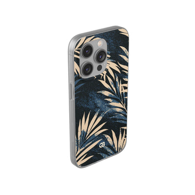 Blue Lite Phone Case for iPhone - Midnight Indigo Palm