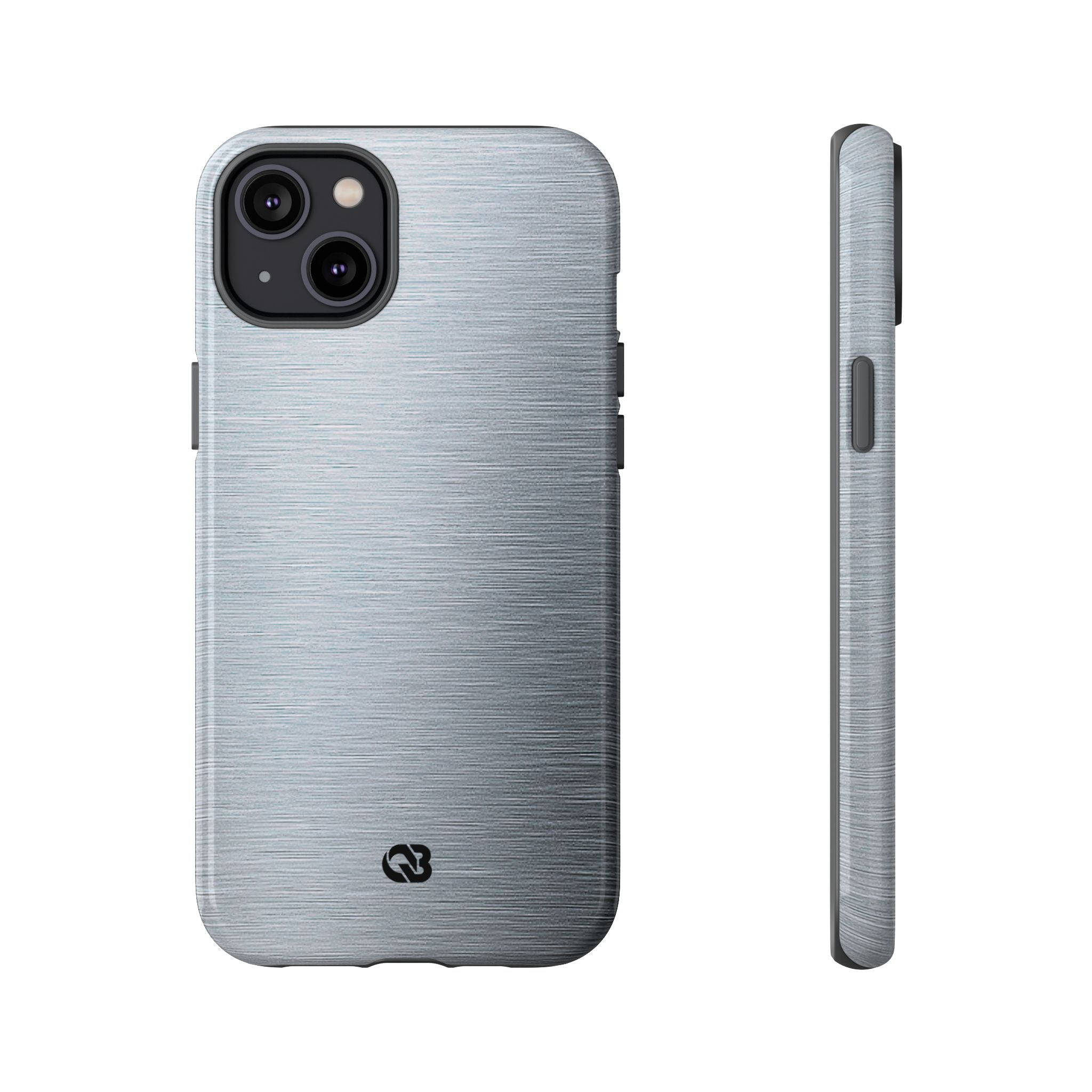 Silver Tough Phone Case for iPhone - Satin Chrome Grain