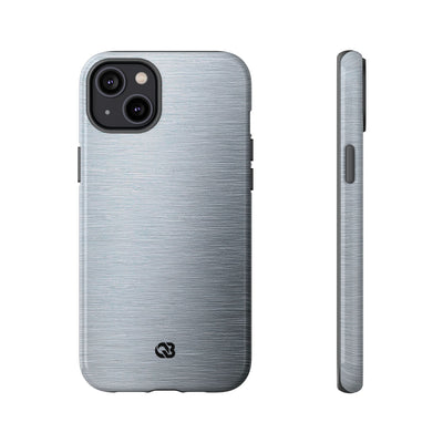 Silver Tough Phone Case for iPhone - Satin Chrome Grain