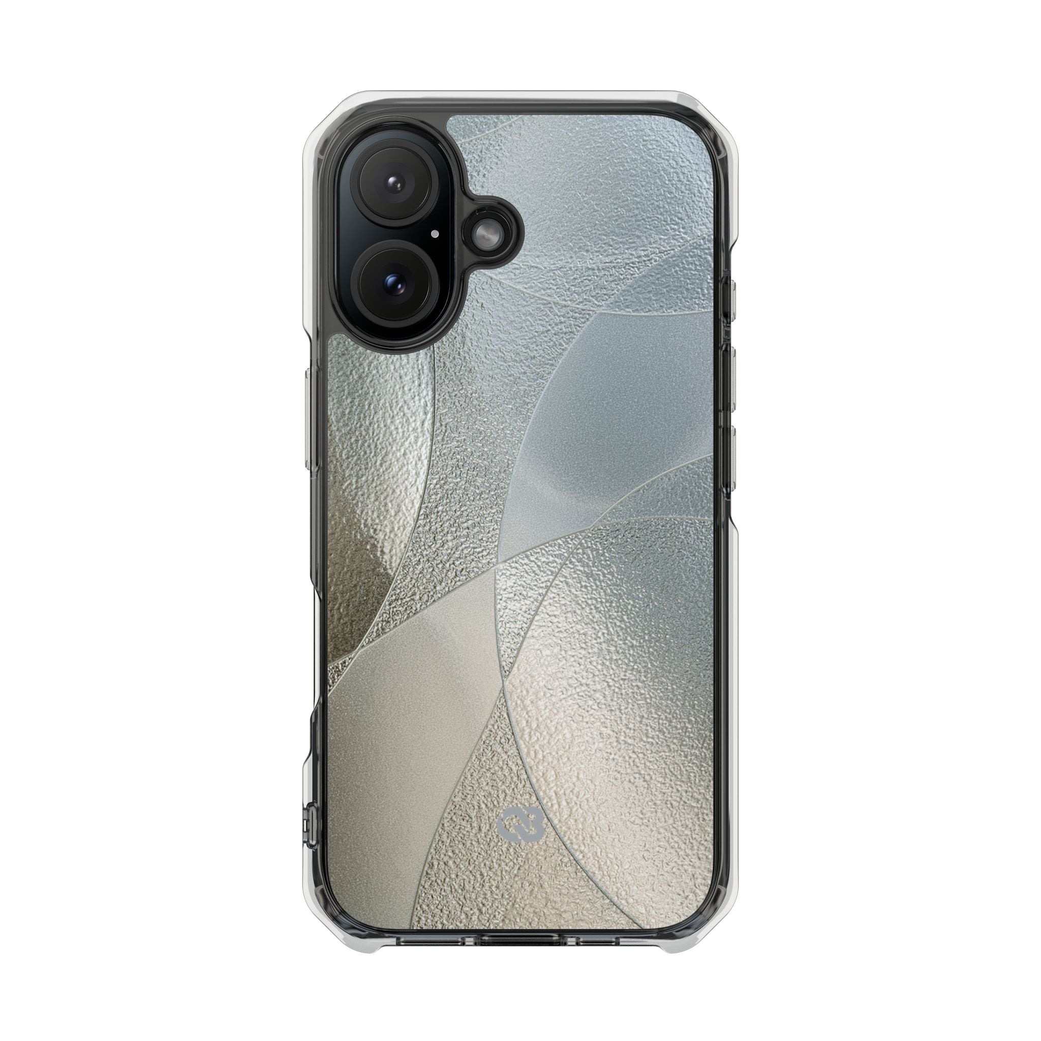Silver Impact MagSafe Phone Case for iPhone - Frosted Silver Mosaic