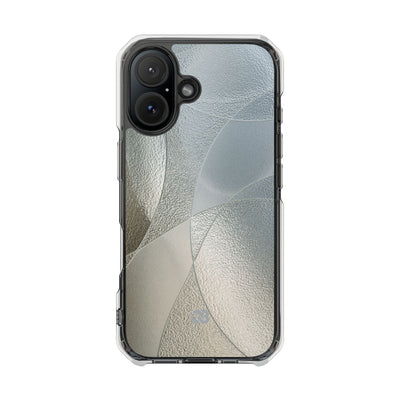 Silver Impact MagSafe Phone Case for iPhone - Frosted Silver Mosaic