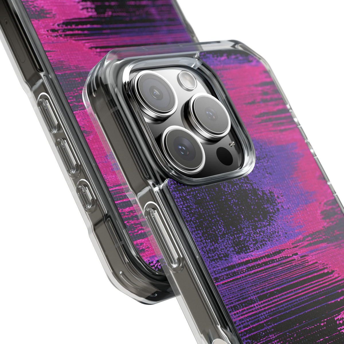 Neon Signal Shift · Clear Impact Magnetic Phone Case for iPhone · Purple