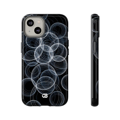 Black Tough Phone Case for iPhone - Frosted Ring Matrix