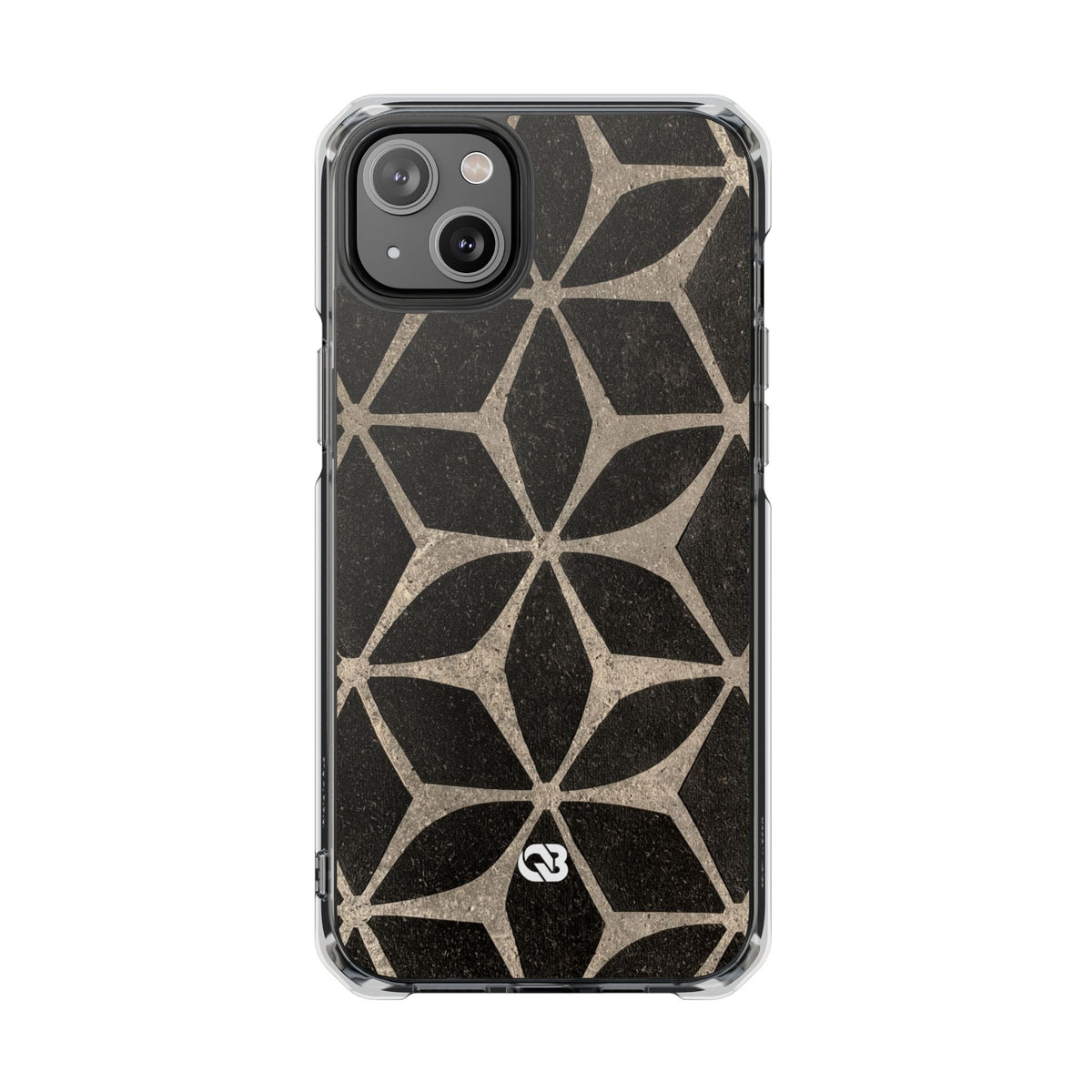 Concrete Mosaic Star · Clear Impact Magnetic Phone Case for iPhone · Black