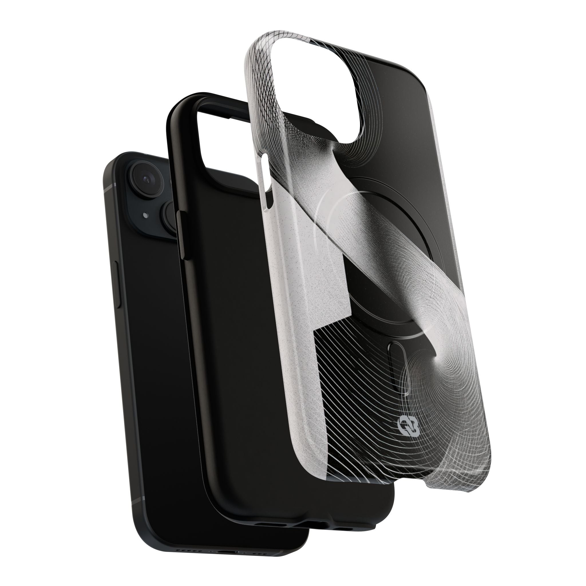 Grey Tough 2.0 Magsafe Phone Case for iPhone - Obsidian Moiré Wave