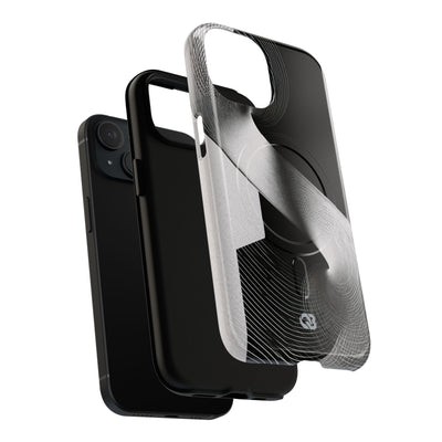 Grey Tough 2.0 Magsafe Phone Case for iPhone - Obsidian Moiré Wave