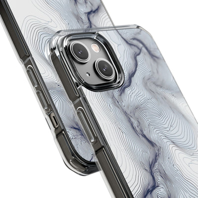 White Impact MagSafe Phone Case for iPhone - Nordic Ridge Topo