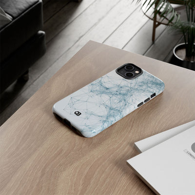 Blue Tough Phone Case for iPhone - Glacial Neural Web