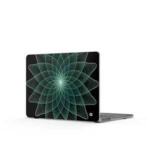 Verdant Harmonic Bloom · Clear Hard Case for MacBook · Black