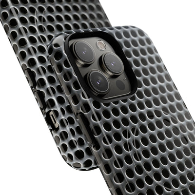 Silver Tough 2.0 Magsafe Phone Case for iPhone - Brutalist Steel Mesh
