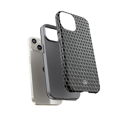Silver Tough Phone Case for iPhone - Brutalist Steel Mesh
