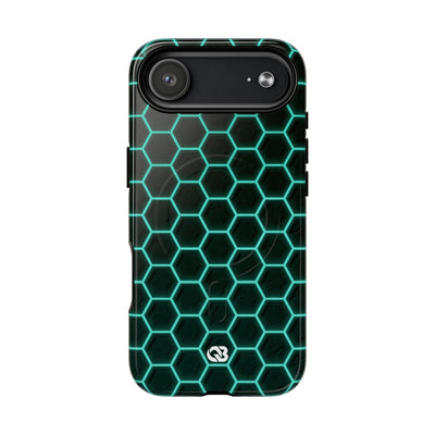 Neon Hex Spectrum · Tough 2.0 Magnetic Phone Case for iPhone · Teal