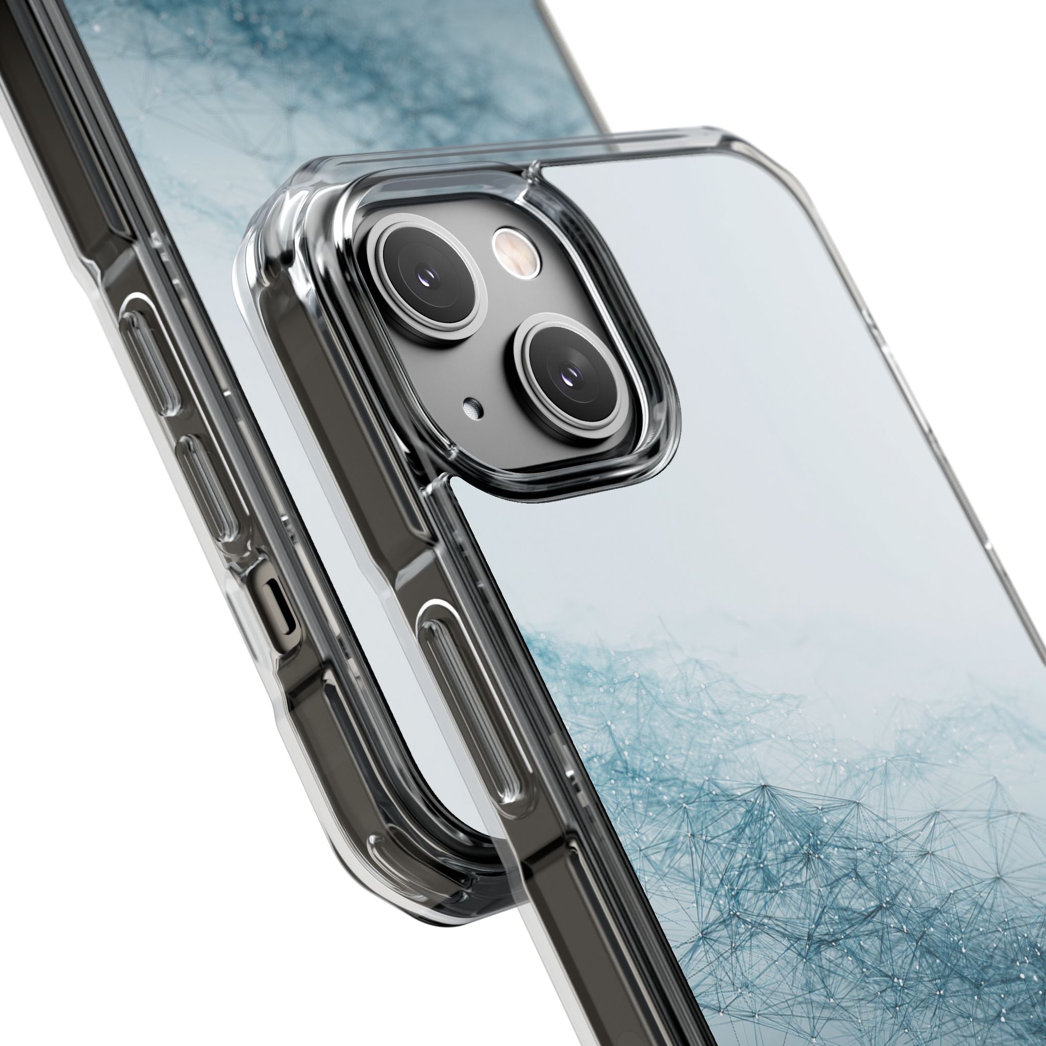 Teal Impact MagSafe Phone Case for iPhone - Cyan Vector Lattice