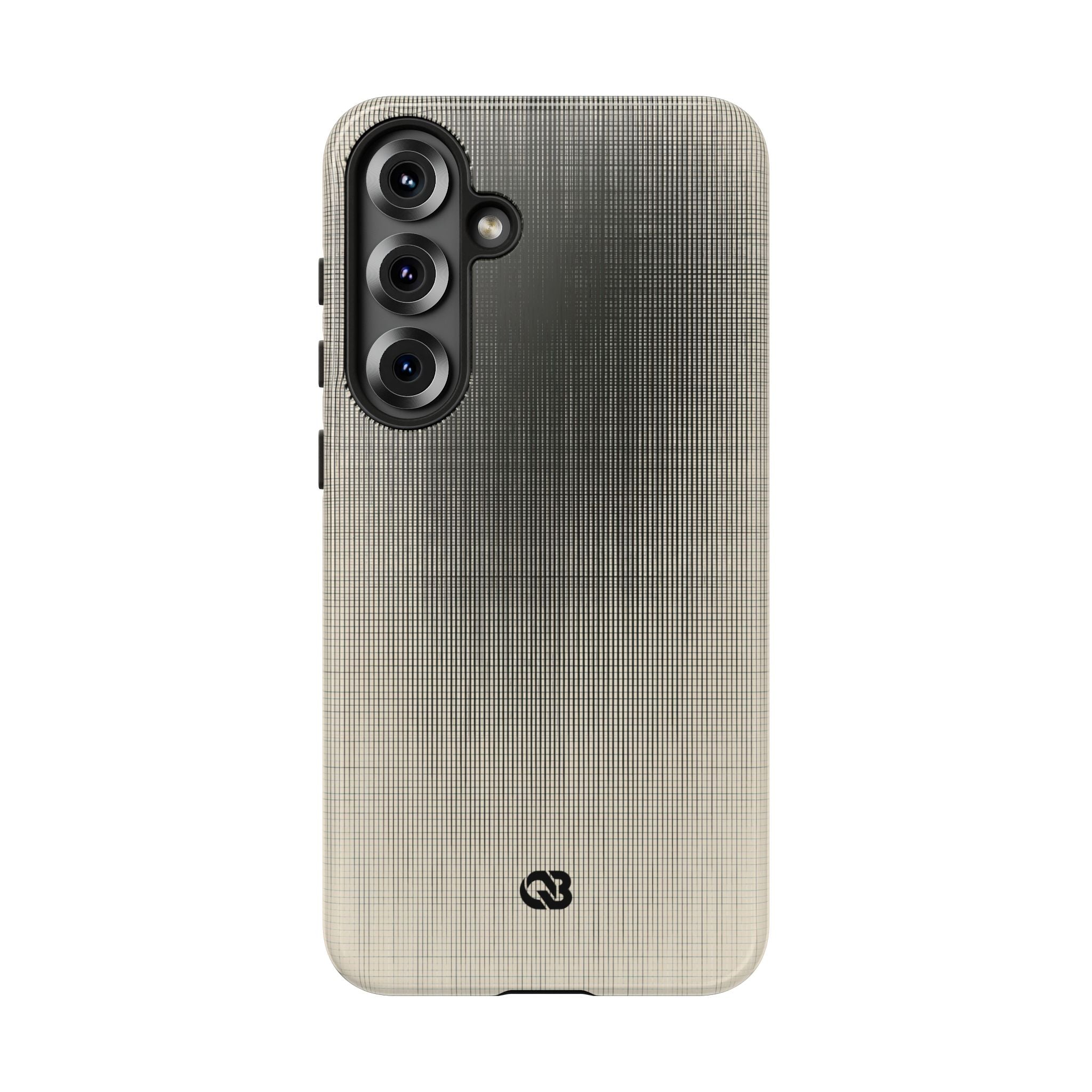 Beige Tough Phone Case for Samsung - Carbon Screen Grid