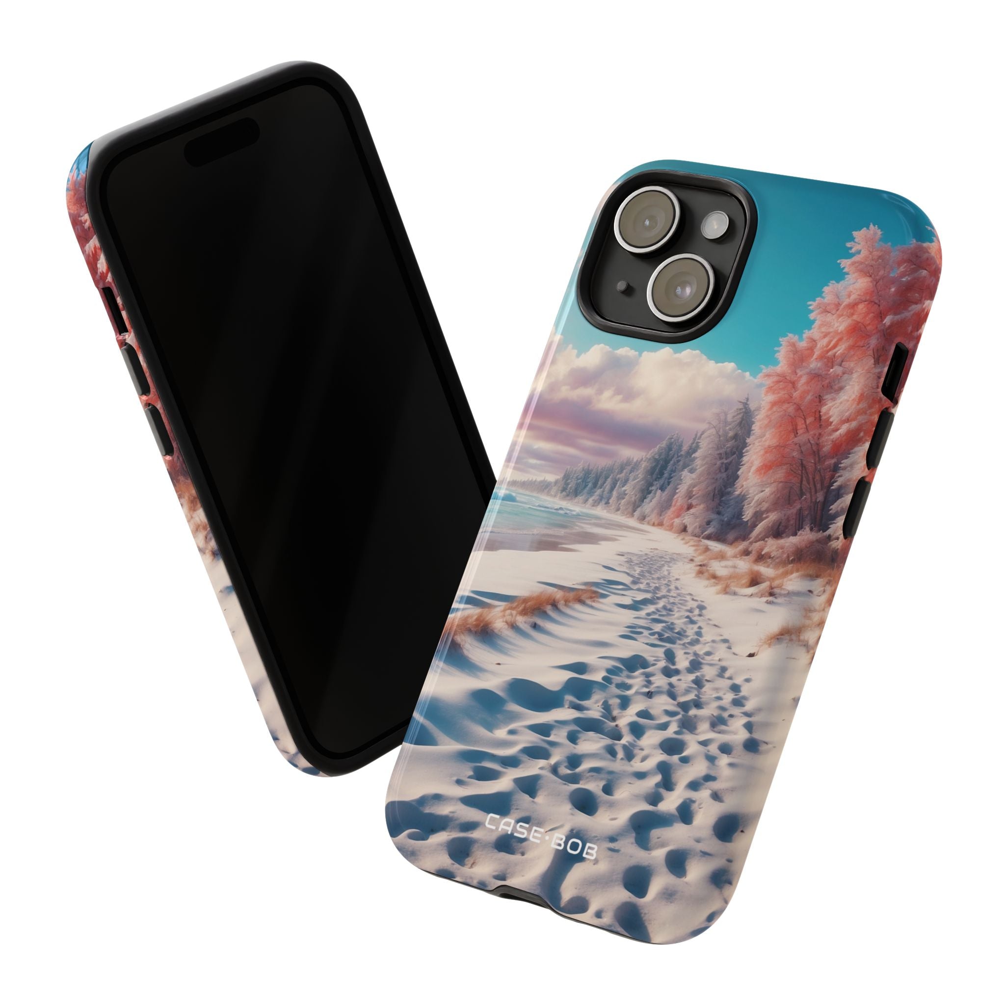 Snowy Footprints iPhone 15 Case - Tough