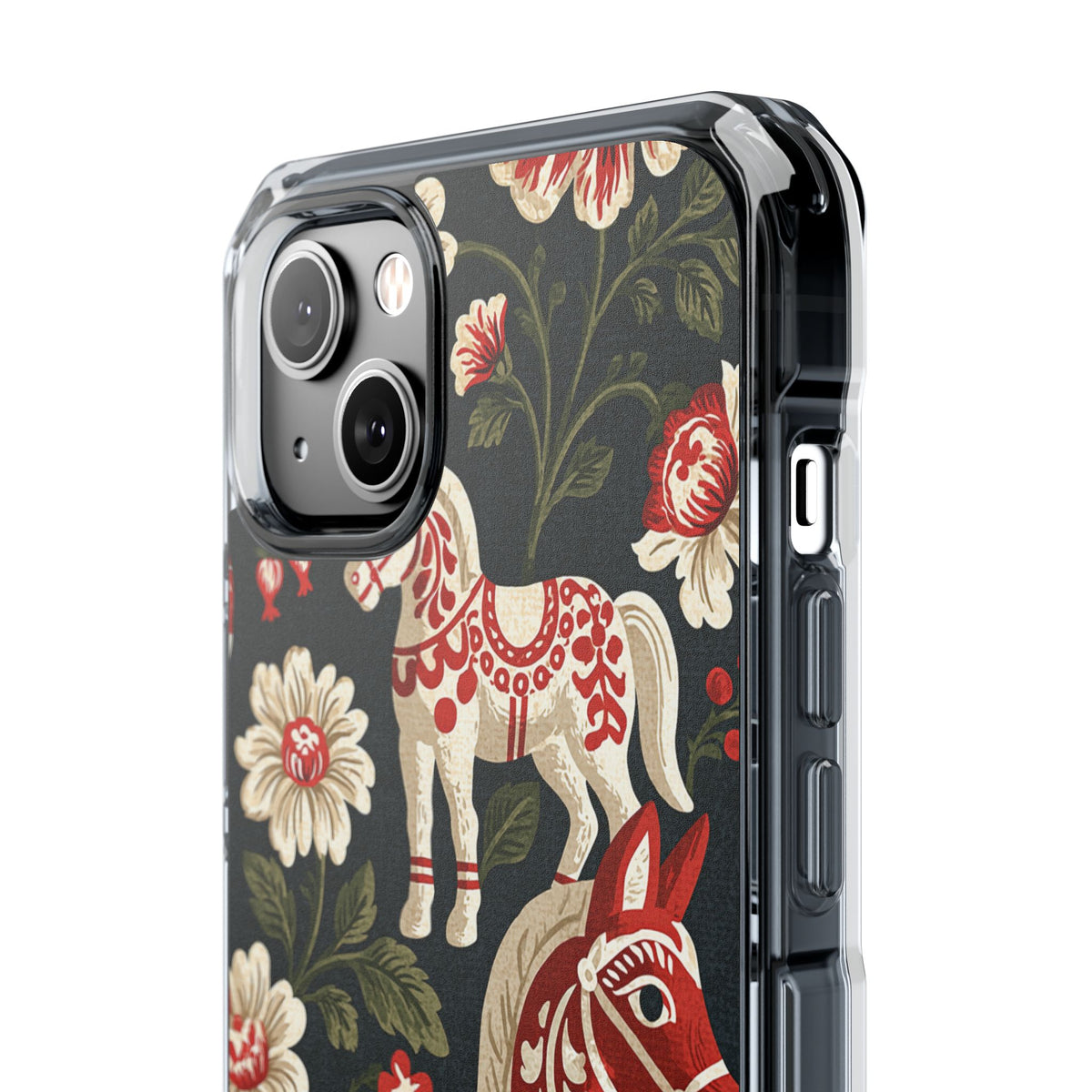 Nordic Dala Meadow · Clear Impact Magnetic Phone Case for iPhone · Red