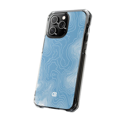 Glacial Basin Topo · Clear Impact Magnetic Phone Case for iPhone · Blue