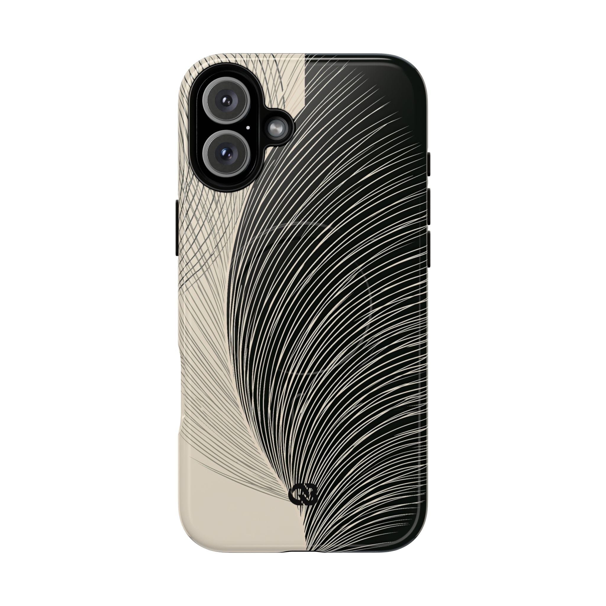 Beige Tough 2.0 Magsafe Phone Case for iPhone - Obsidian Cream Plume