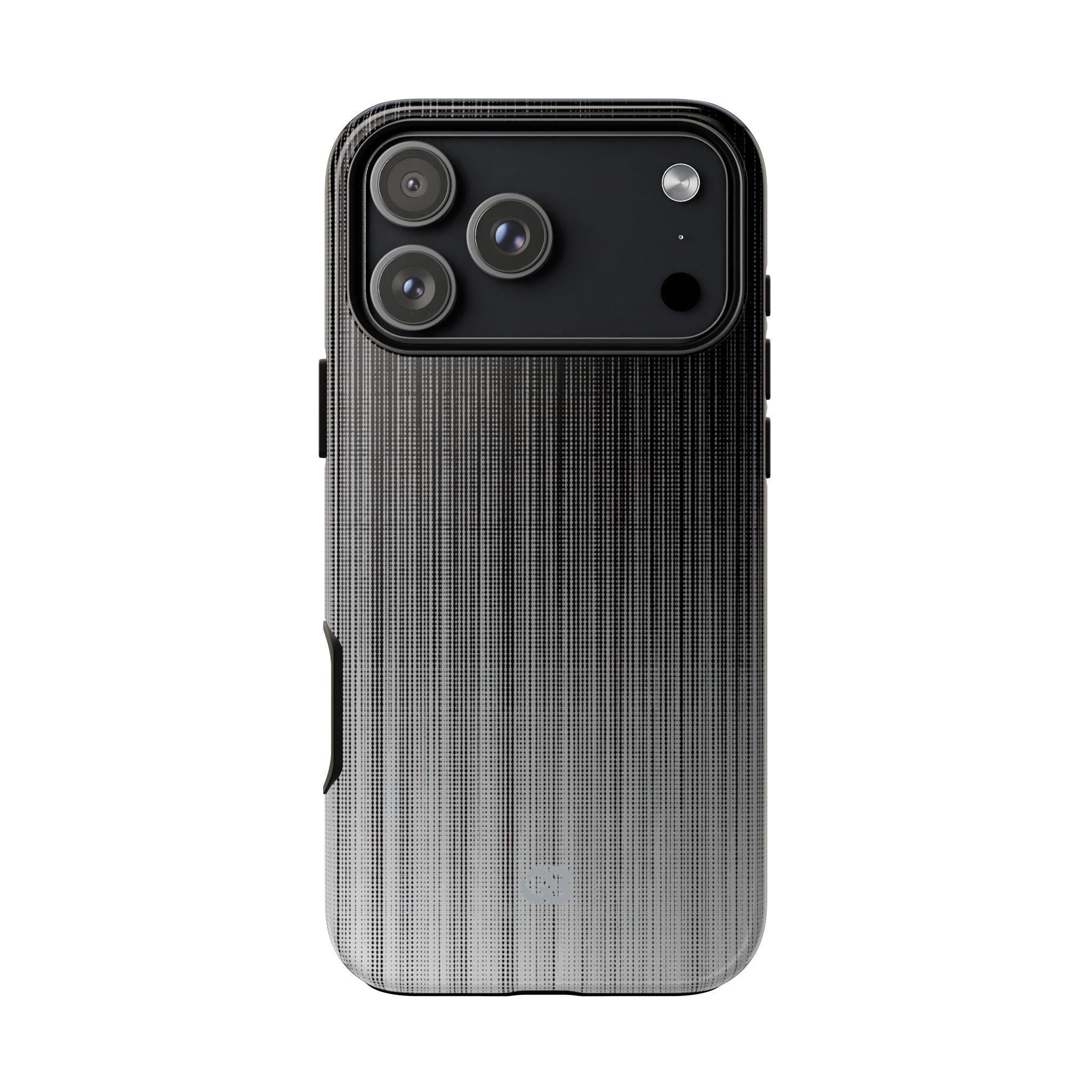 Grey Tough Phone Case for iPhone - Static Vertical Dither