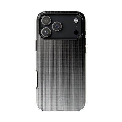 Grey Tough Phone Case for iPhone - Static Vertical Dither