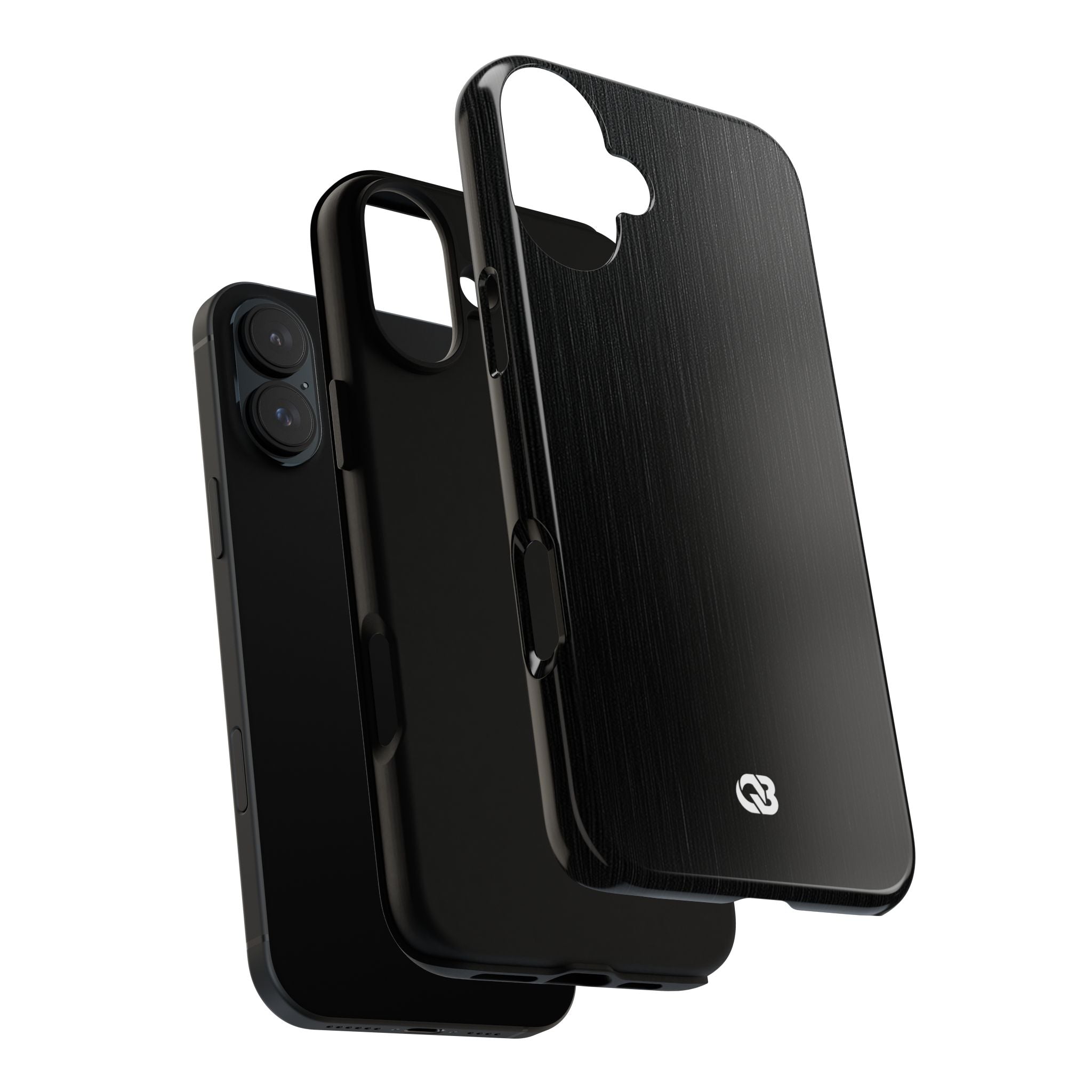 Black Tough Phone Case for iPhone - Brushed Obsidian Slate