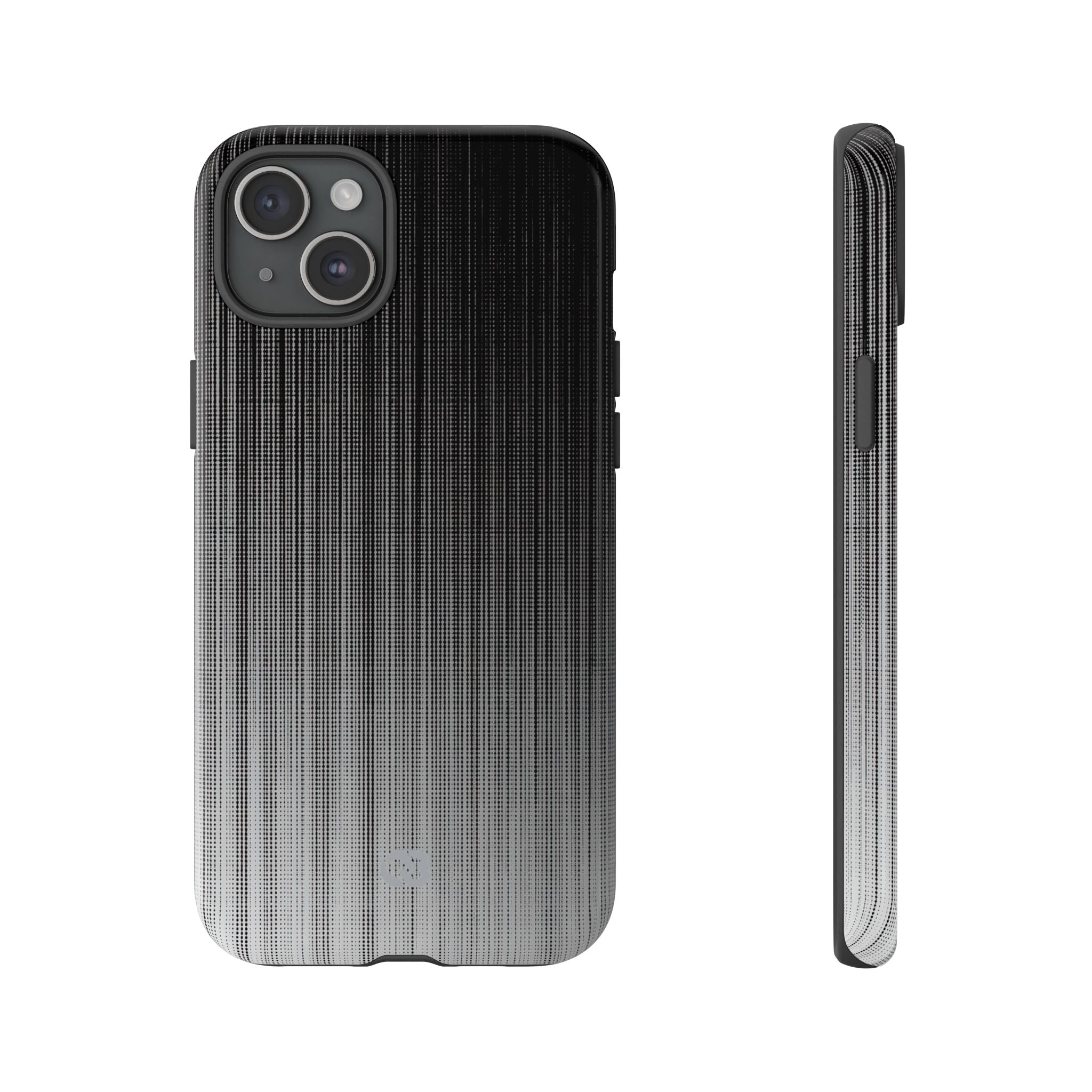 Grey Tough Phone Case for iPhone - Static Vertical Dither