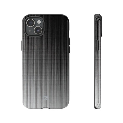 Grey Tough Phone Case for iPhone - Static Vertical Dither