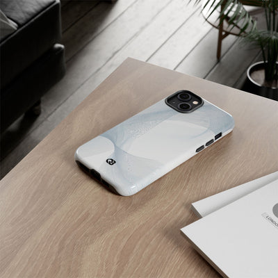 White Tough Phone Case for iPhone - Arctic Line Current