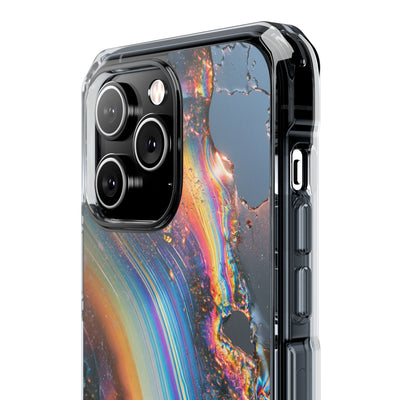 Prismatic Aura Flow · Clear Impact Magnetic Phone Case for iPhone · Blue