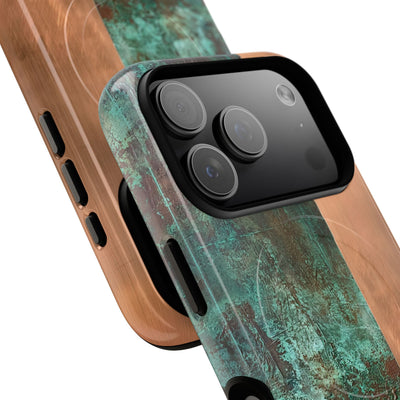 Teal Tough 2.0 Magsafe Phone Case for iPhone - Verdigris Copper Slab