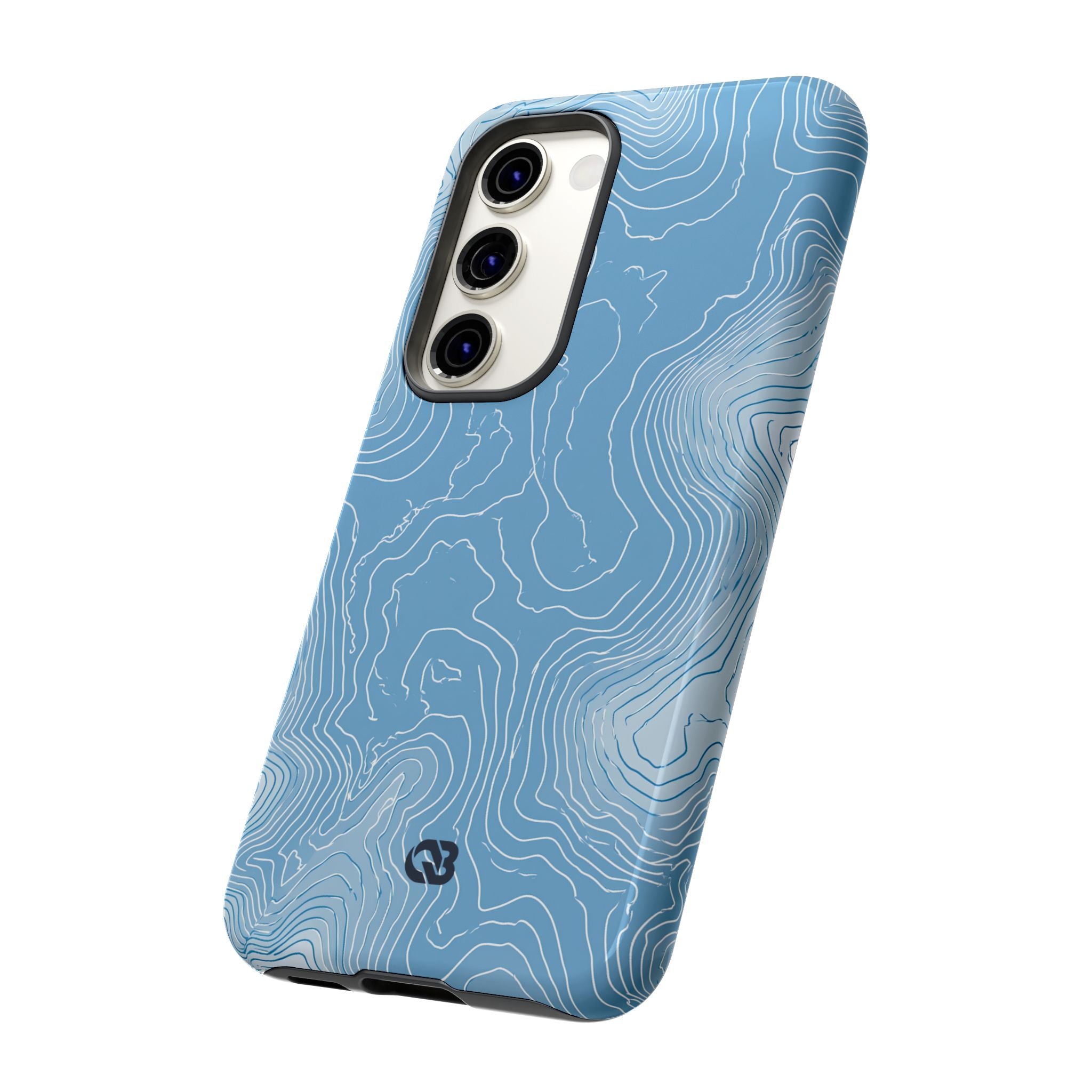 Blue Tough Phone Case for Samsung - Glacial Ridge Topo