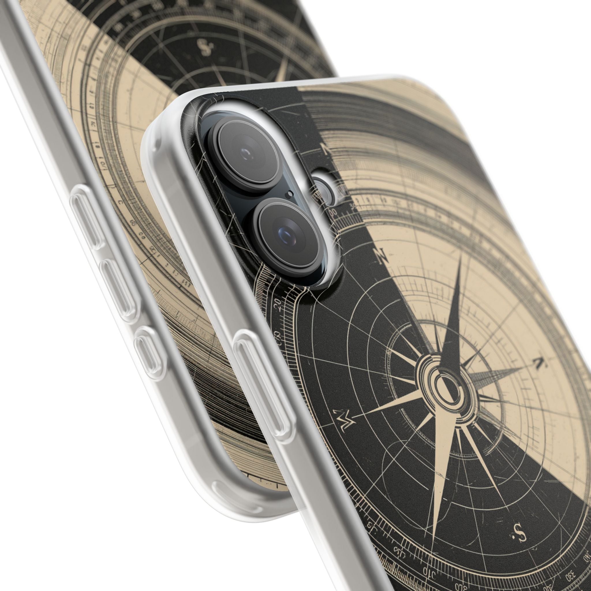 Beige Lite Phone Case for iPhone - Obsidian Nautical Blueprint