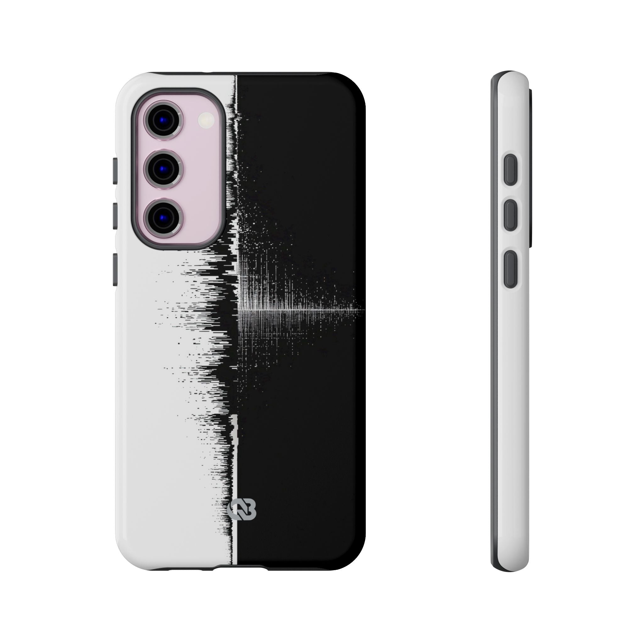 Black Tough Phone Case for Samsung - Static Signal Split
