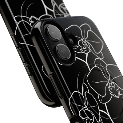 Black Tough 2.0 Magsafe Phone Case for iPhone - Noir Alabaster Orchid