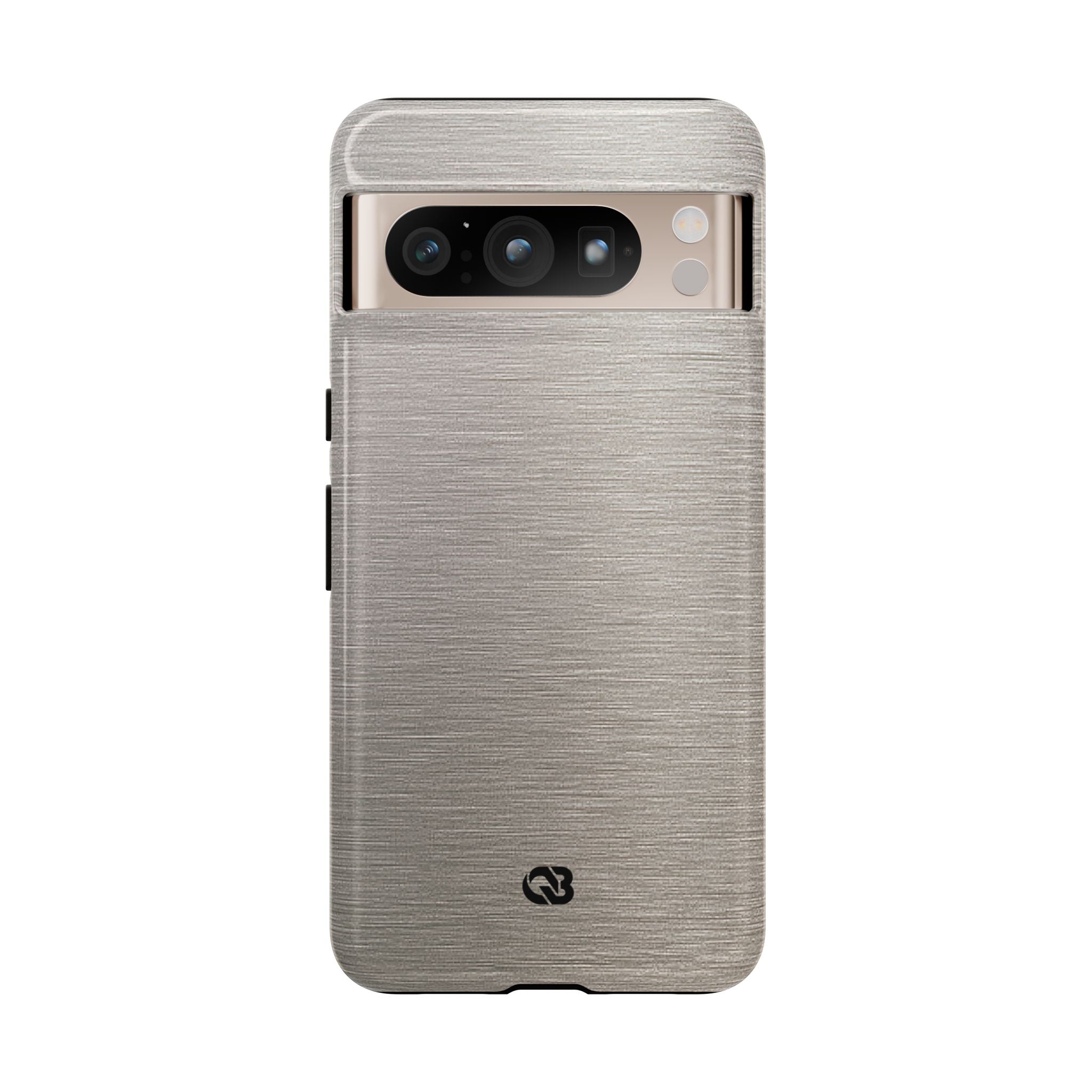 Grey Tough Phone Case for Google Pixel - Brushed Nickel Linen