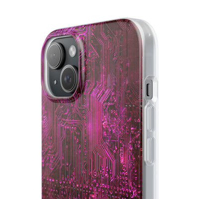 Magenta Circuit Trace · Lite Phone Case for iPhone ·  Pink