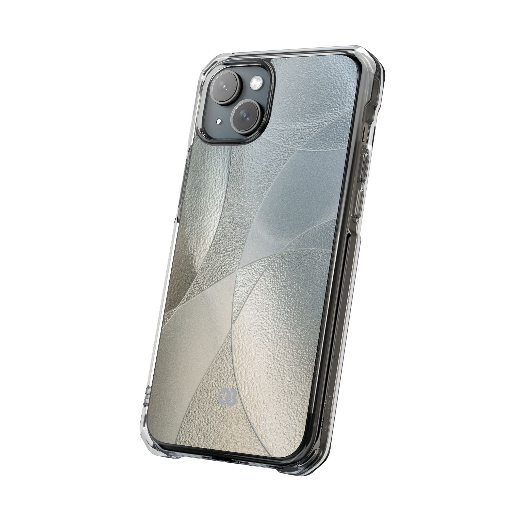 Silver Impact MagSafe Phone Case for iPhone - Frosted Silver Mosaic