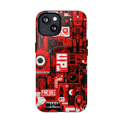 Neo Mecha Collage · Tough 2.0 Magnetic Phone Case for iPhone · Red