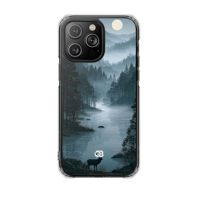 Silent Nordic Fjord · Clear Impact Magnetic Phone Case for iPhone · Blue