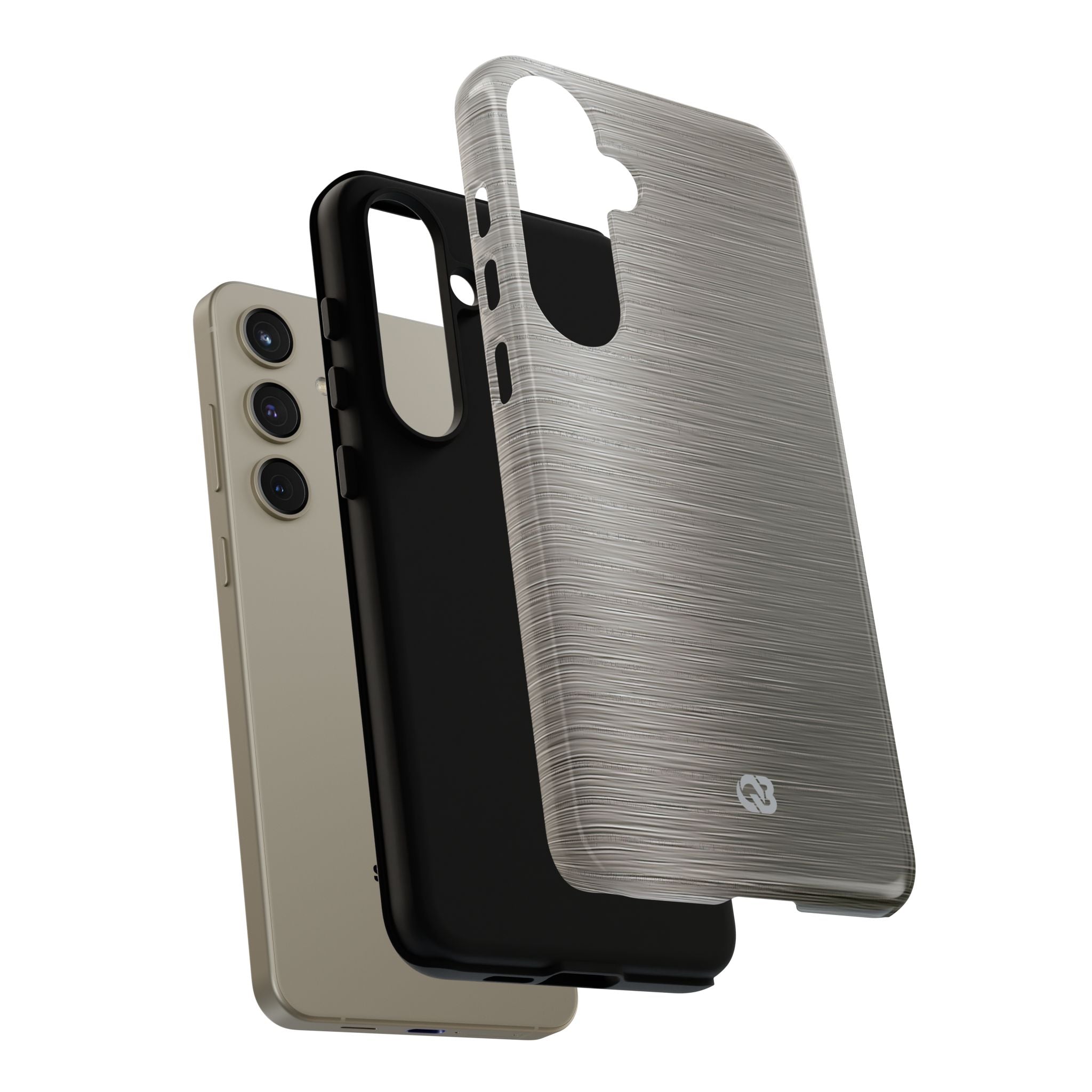 Grey Tough Phone Case for Samsung - Brushed Industrial Steel