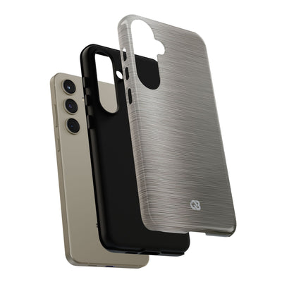 Grey Tough Phone Case for Samsung - Brushed Industrial Steel